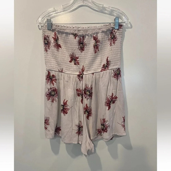 Band Of Gypsies‎ Bandeau Floral Romper Pockets Womens Size Large (1447) - Picture 6 of 8